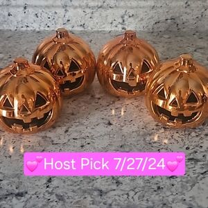 💕HP 7/27/24💕Set of 4 Copper Light Up Pumpkins